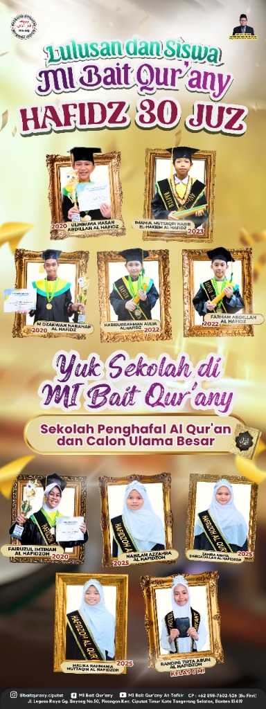 Alumni Hafidz 30 Juz MI Bait Qur'any