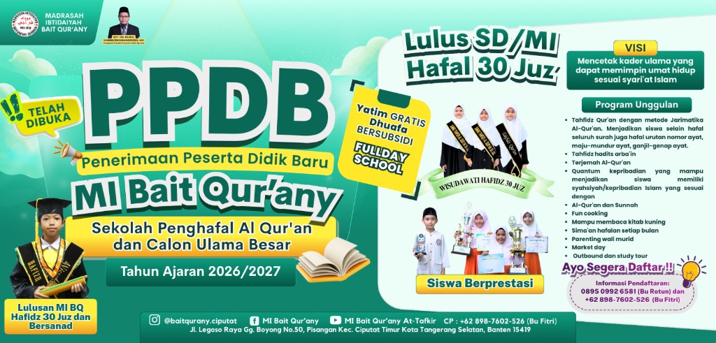PPDB MI Bait Qur'any 2026/2027